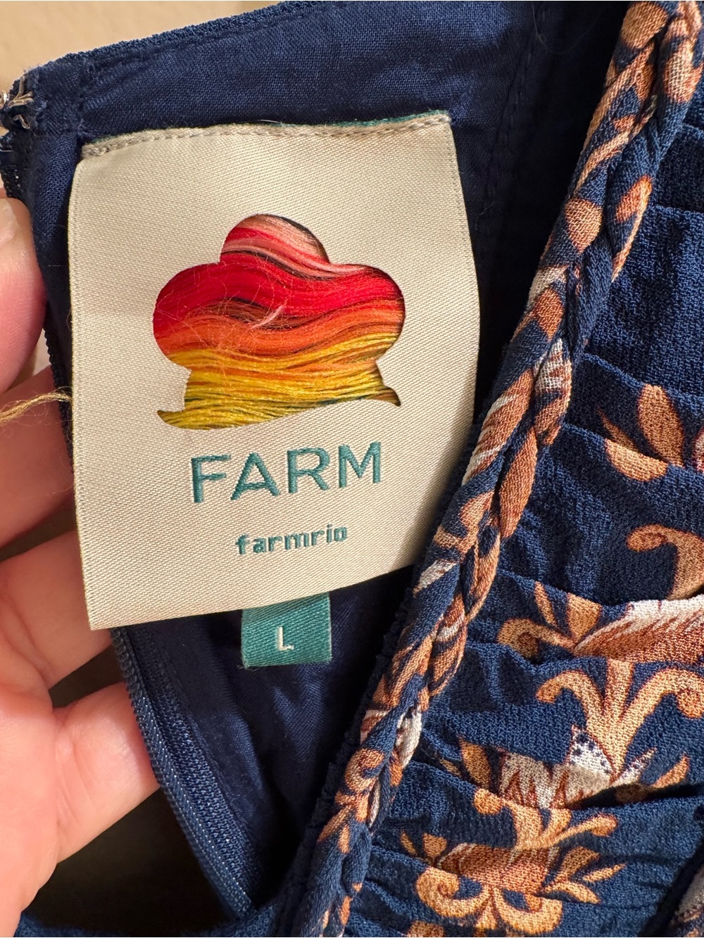 FARM Rio Sea Garden Navy Blue Braid Details Maxi Dress - Picture 4 of 4